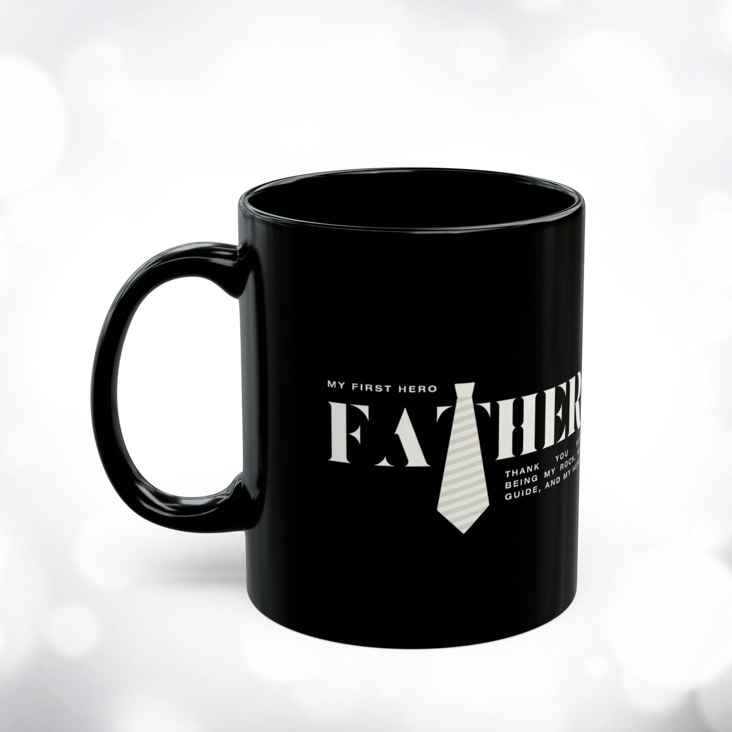 Black Mug for Superhero Dad, 11oz & 15oz