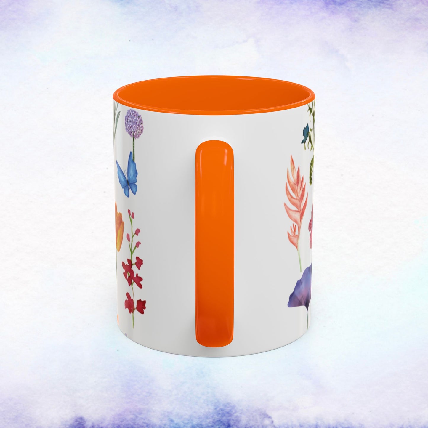 Floral Accent Coffee Mug - Ceramic Drinkware, Flower Mug for Tea Lovers, Gifts for Her, Home Decor, Spring Celebration
