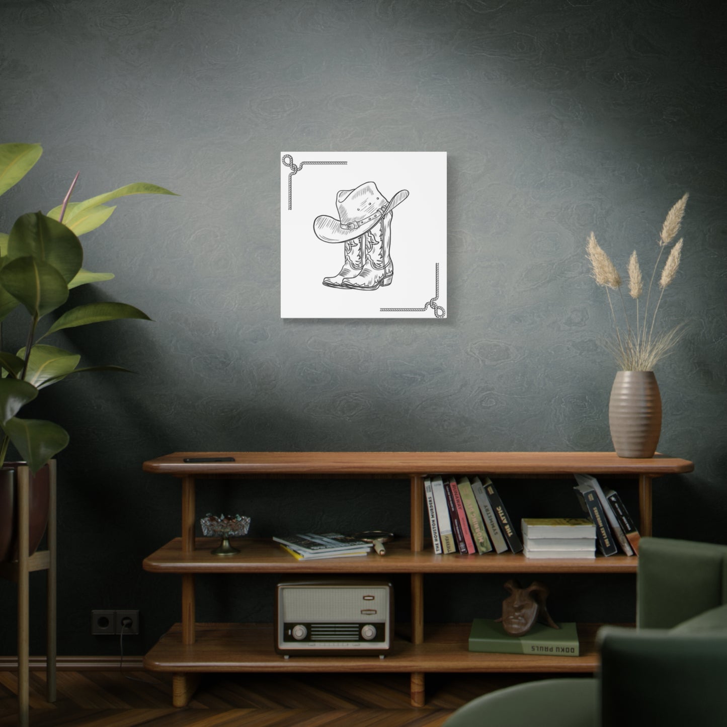 Yeehaw Corral Canvas Art –Cowboy Boots  Western Decor