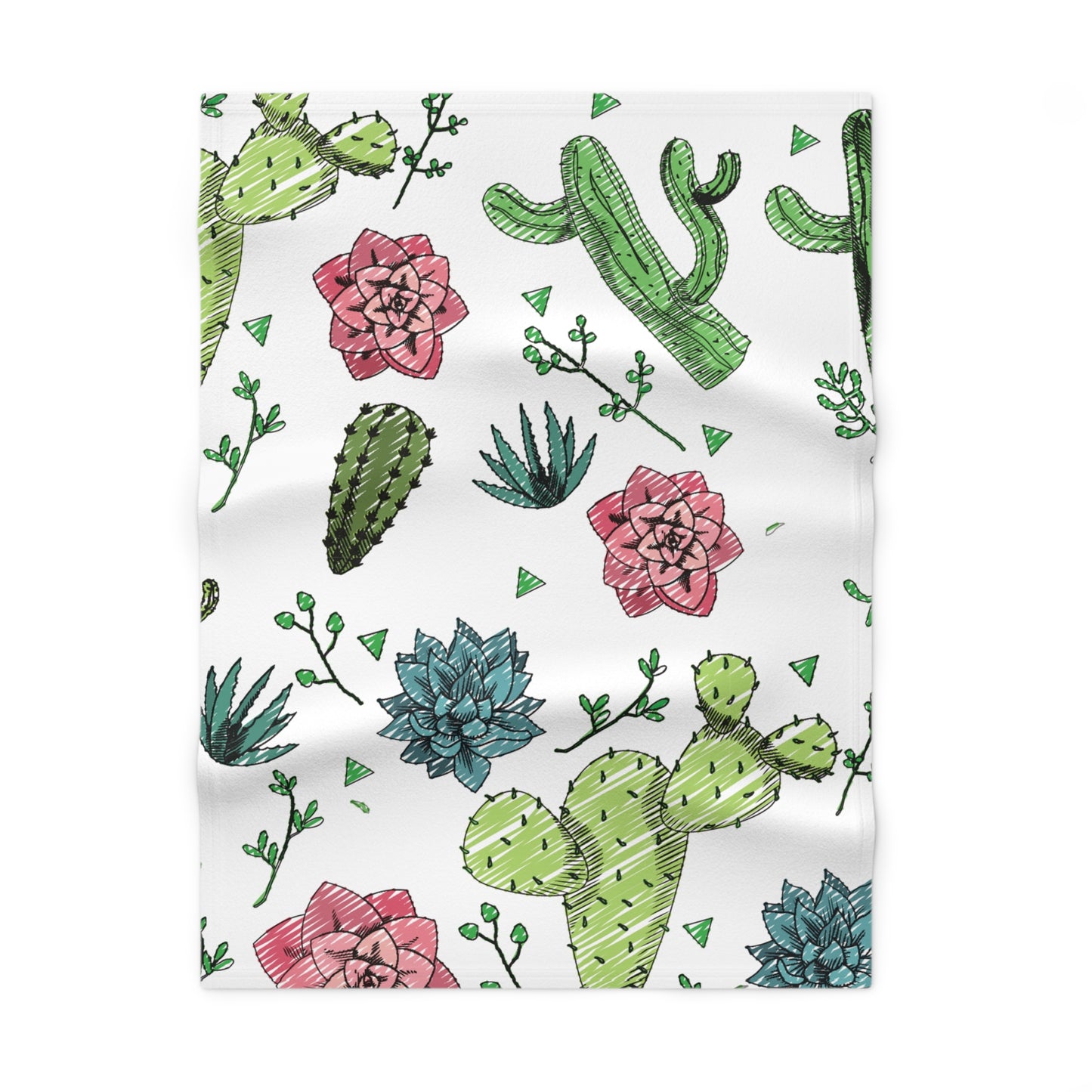 Whimsical Cactus Soft Fleece Baby Blanket
