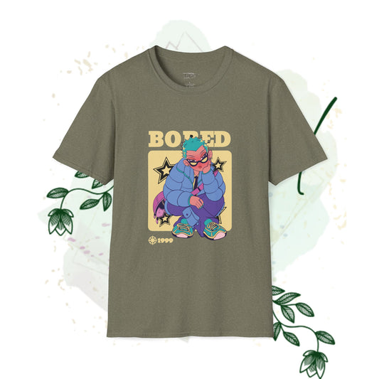 Bored Graphic Unisex Softstyle T-Shirt – Fun and Comfortable Streetwear