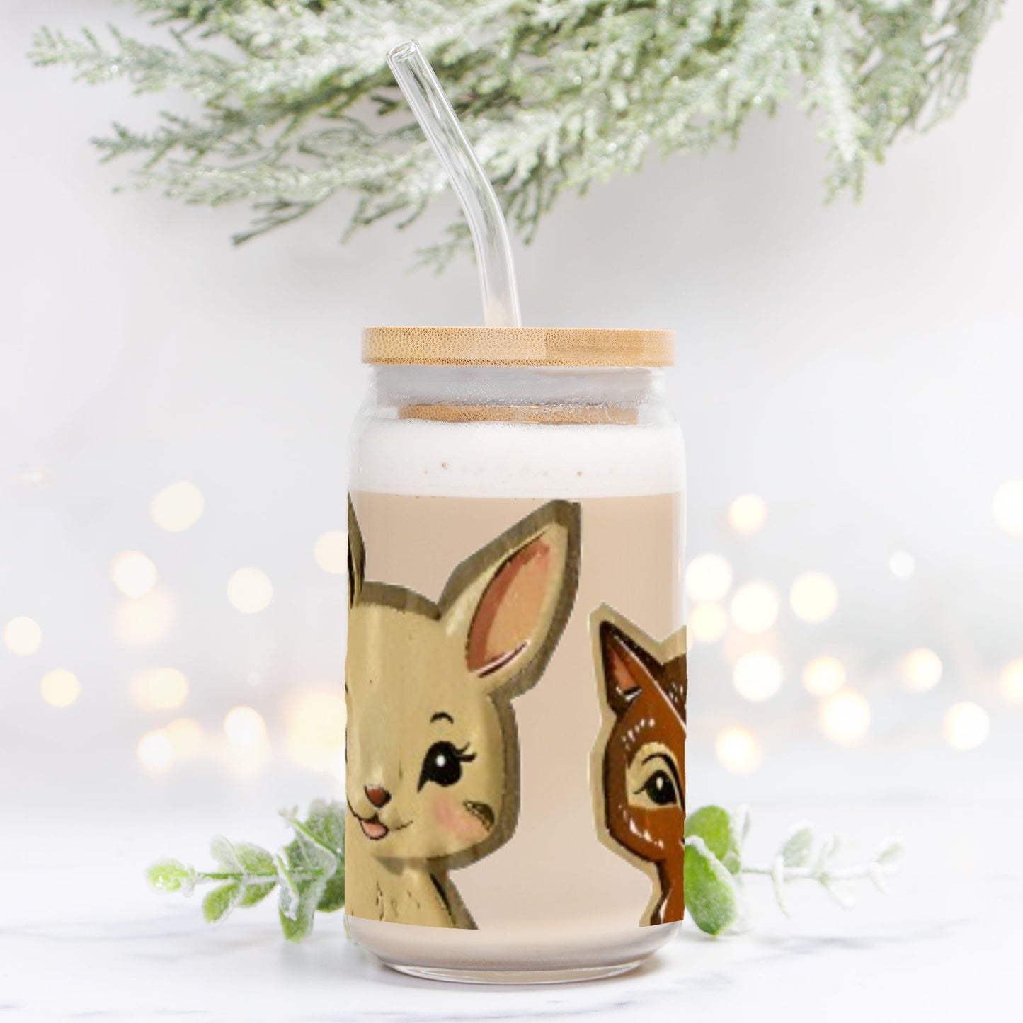 Woodland Friends Glass Can 16oz