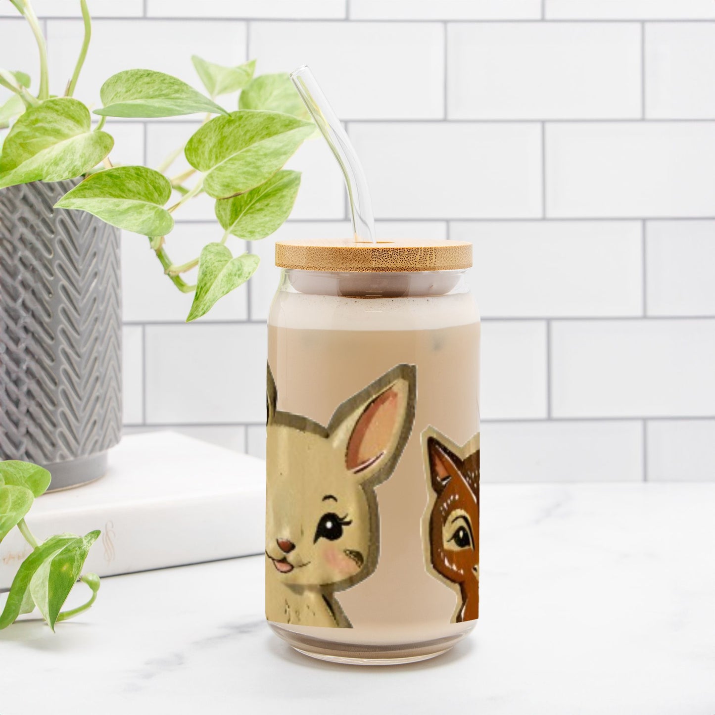 Woodland Friends Glass Can 16oz